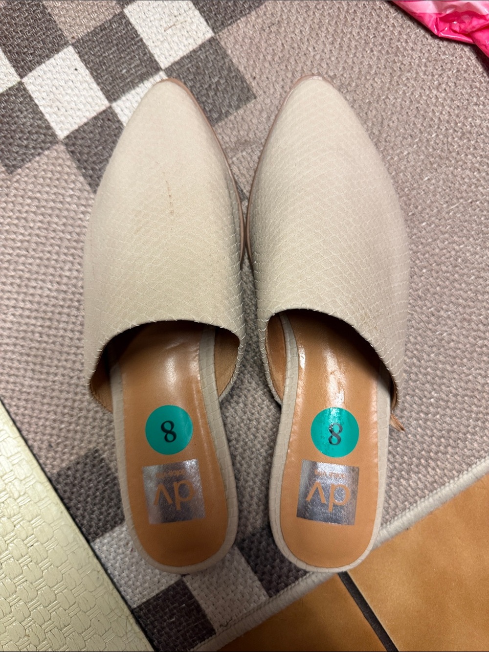 DV by Dolce Vita Light Beige Pointed-Toe Slip-On Mules